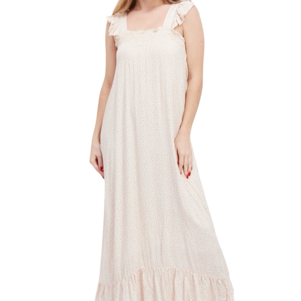Sadie & Sage Women Polka Dots Maxi Dress, Ivory Elegant Sleeveless Women Size M